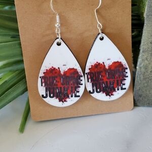 True Crime Junkie Teardrop Earrings